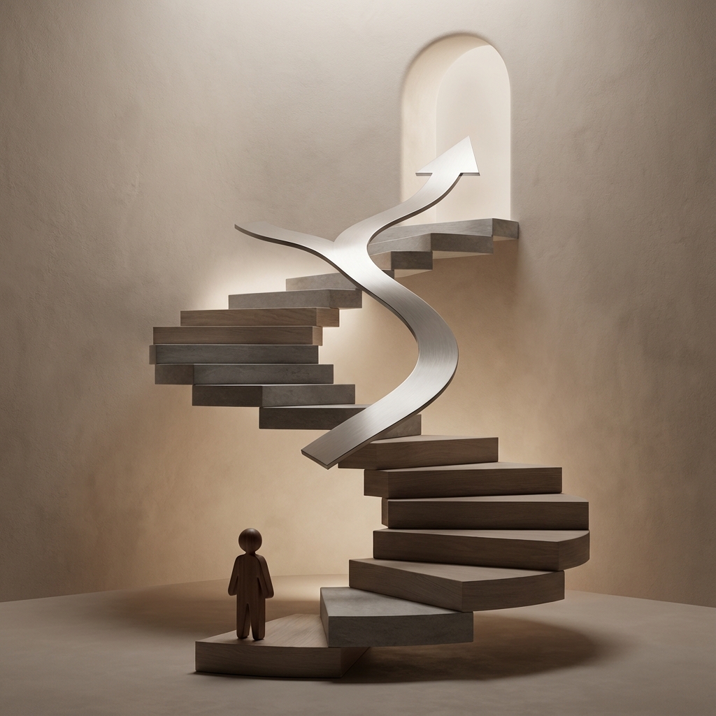 キャリア成長のイメージ - 上昇する階段