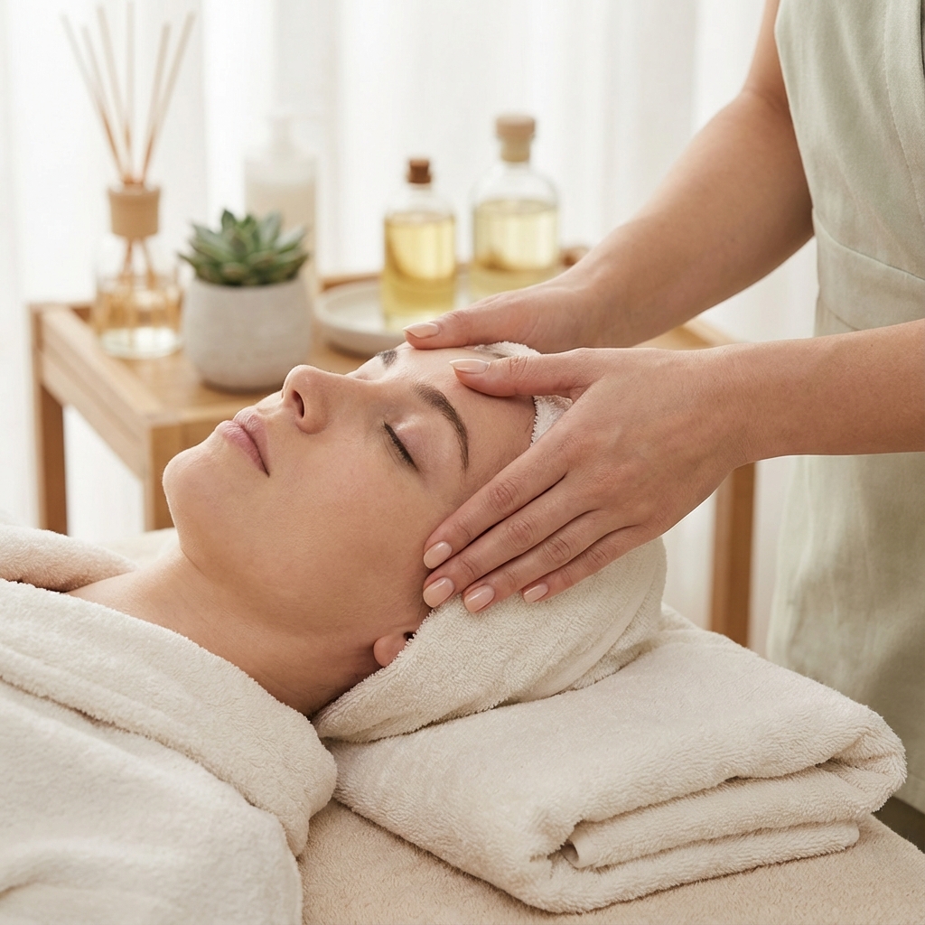 プロフェッショナルなエステティシャンの施術風景